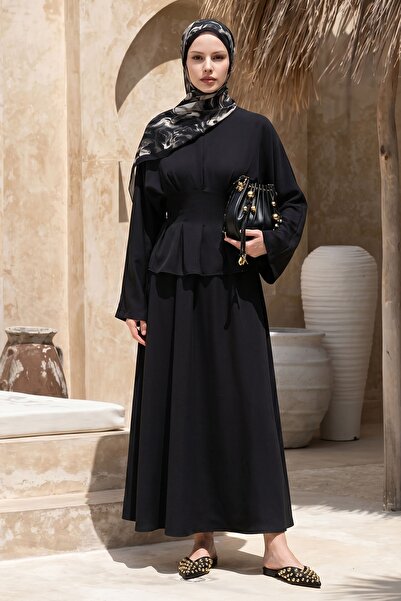 InStyle Μαύρο Σετ με Μανίκια Νυχτερίδας και Δέσιμο στη Μέση