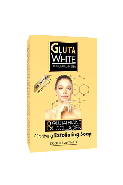 Gluta لوشن الجلوتاثيون والكولاجين + سيروم + كريم + صابون (مجموعة من 4 قطع)