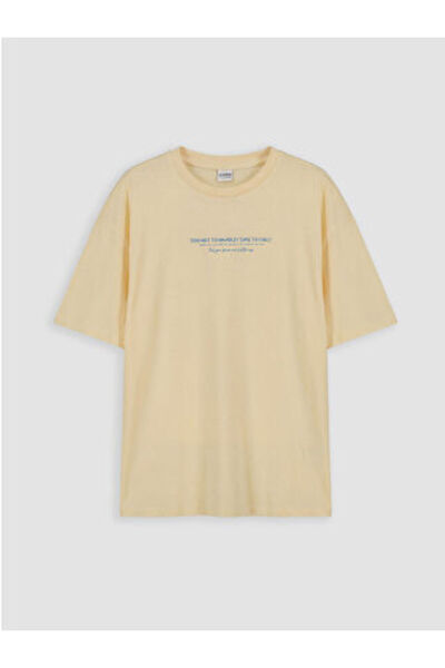LC Waikiki New Season Yellow Printed Girls' T-Shirt