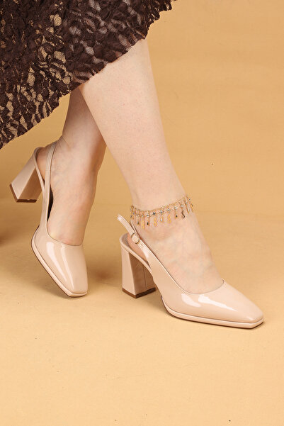 Nilsa Shoes Γυναικεία παπούτσια με χοντρό τακούνι από λουστρίνι, πολυτελή ειδ...