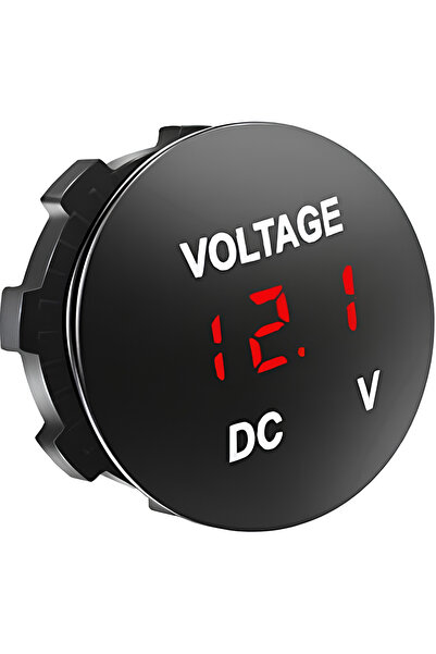 Advo 12V 24V Dijital Voltmetre 28mm Mini Yuvarlak 6-32VArası