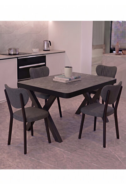 Avenza living 70x110 Sabit Mutfak Yemek Masası Takımı + 4 Adet Elma Sandalye