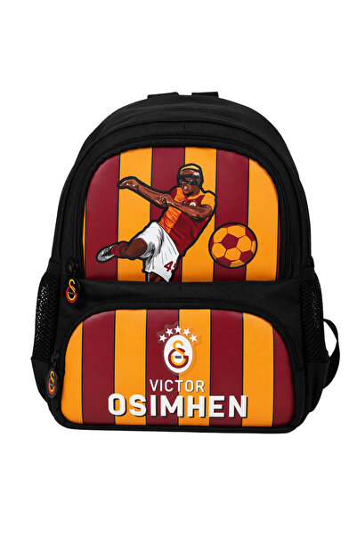 Galatasaray Lisanslı Victor Osimhen Okul Çantası - 3 Bölmeli Suni Deri Panell...