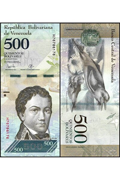 emir koleksiyon coin & paper collection Venezuela 2017 Yılı 500 Bolivares Kağ...