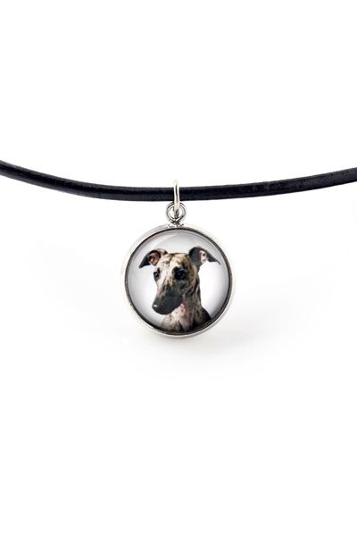 Art - Dog Whippet - pandantiv pentru colier cu fotografia ta, lucrat manual, ...