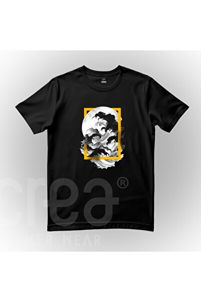 Crea Eymer Wear Wave Ocean National Design - Digital Printed Cotton Crew Neck...