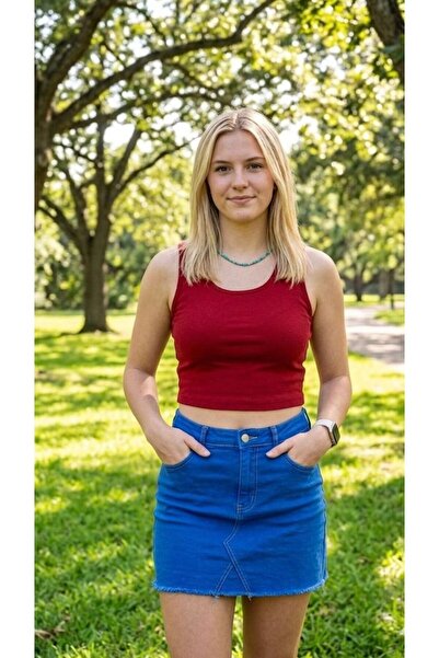 TNR SPORT Premium Fitilli Kaşkorse Crop Atlet