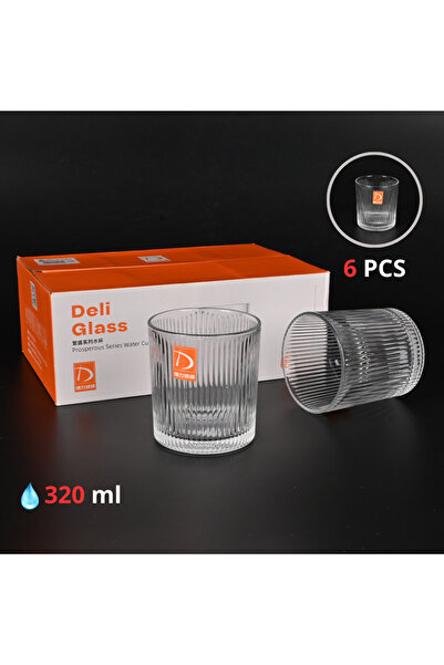 Generic Premium 6-Piece Clear Glassware Set 320ml Capacity Elegant Design Gla...