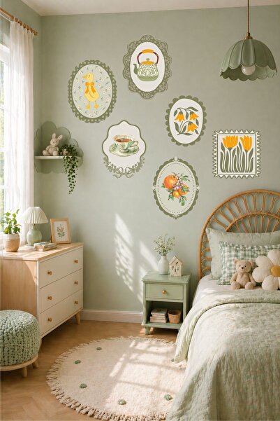 Piksel Grafik Decorative Frame Look Wall Sticker Set