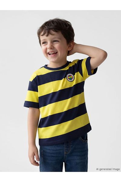 LC Waikiki Sarı Fenerbahçe Baskılı Erkek Çocuk Tişört