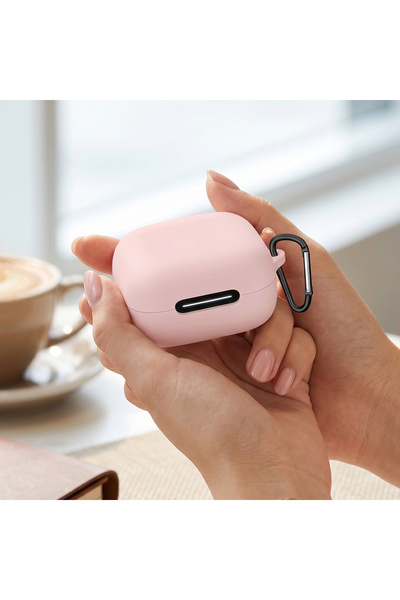 CaseOnn Ank3R Soundcore R60I Nc Matte Silicone Pink with Case Strap Attachment