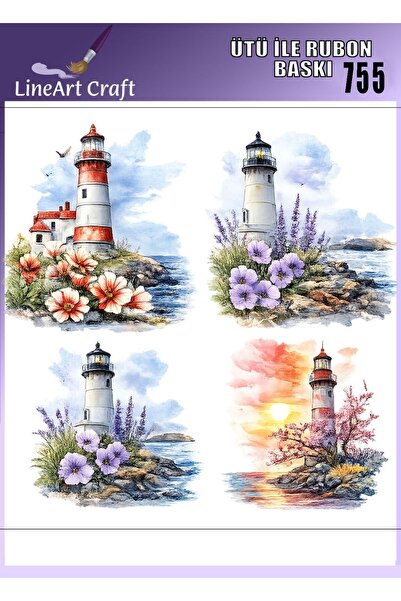 LİNEART Iron-On Rubon Transfer Printing for Wood & Fabric Transfer No:Rb755-3...