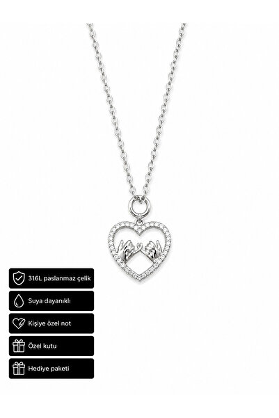 HER ŞEY NOTA www.herseynota.com Heart Figured Women's Necklace 316L Stainless...