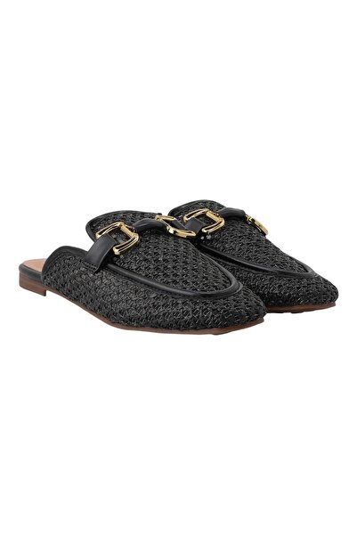 Exe Shoes Γυναικεία Παπούτσια MULES 71S-921 Μαύρο Ψάθα W471S9211H23