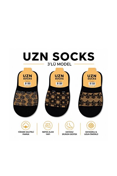 UZN SOCKS Σετ 3 γυναικείων καλτσών μπαλαρίνας – Κομψός σχεδιασμός που αναπνέε...