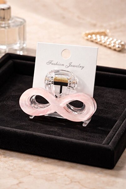 CESS JEWELRY Toz Pembe Sonsuzluk Model Small Boy Kıskaçlı Toka