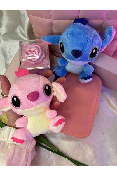 TATLIŞ 2ADET stitch ve angel karakterli peluş anahtarlık /hediyelik çamta süsü