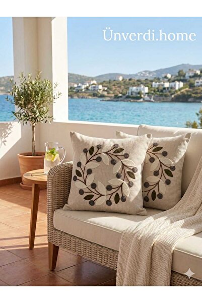 e-Bizz Store Punch Embroidered 2 Pieces Throw Pillow Cover