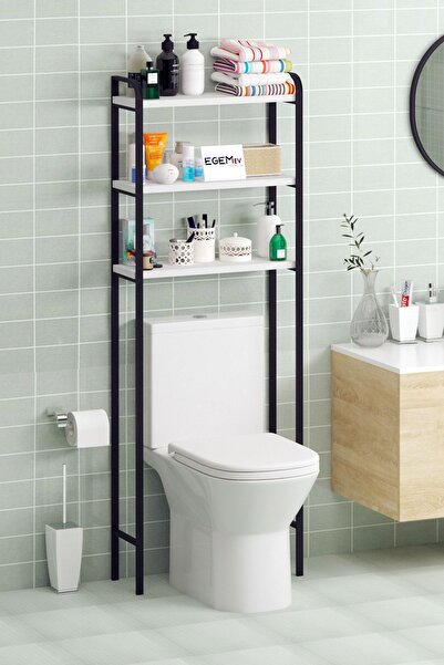 ozbience Banyo Düzenleyici Raf, Klozet Üstü Saklama Ünitesi, Beyaz Tasarım