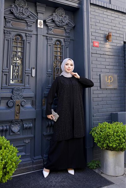 GÖZDE GİYİM BÜYÜK BEDEN YAĞMUR TAŞLI ANNE ELBİSE