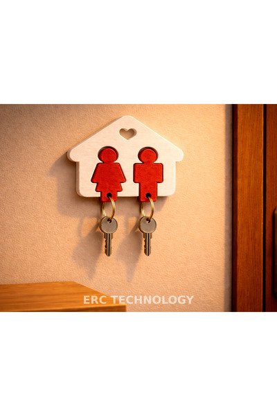 ERCTECH حامل مفاتيح مزخرف - منظم جداري بتصميم منزلي