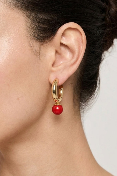 PETEK AKSESUAR Basic Top Hoop Earrings 4 Cm.