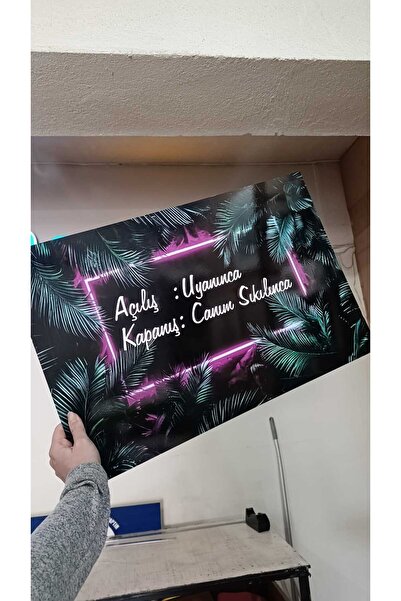 OnurAjans Açılış Uyanınca, Kapanış Canım Sıkılınca Yazılı Baskılı 5 mm Dekota...