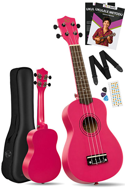 Fourtune Nova UKS-21DPK Soprano Pembe Ukulele Seti (Eğitim Metodu Hediye)