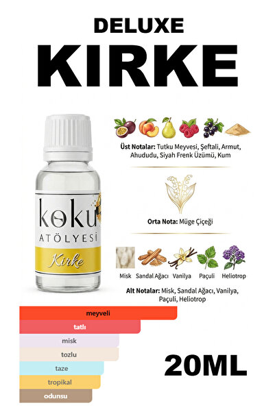 KokuAtölyesi Kirke Deluxe Kalite Parfüm Esansı 20 ML – Meyveli, Tatlı, Miskli...