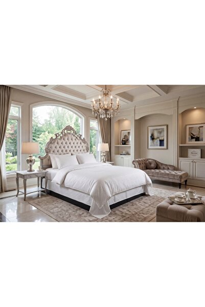 GOLDROOM Home Striped Cotton Satin Bedding Set