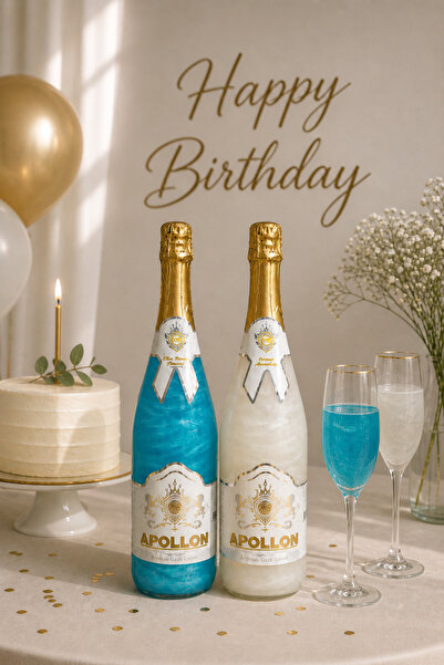 Bohhem MB Apollon Simli Alkolsüz Şampanya Coconat ve Blue Hawaii Aromalı İkil...