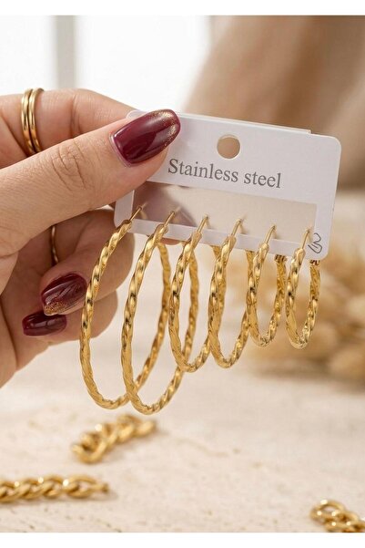 Stainlless Steel أقراط ذهبية متعددة للنساء من الفولاذ المقاوم للصدأ