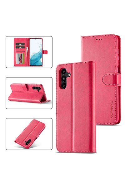 LC.IMEEKE Calf Texture Θήκη Πορτοφόλι Red (Samsung Galaxy S23 FE 5G)