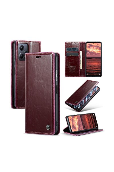 Caseme 003 Lite Leather Θήκη Βιβλίο Red (Xiaomi Redmi Note 12 Pro Plus)