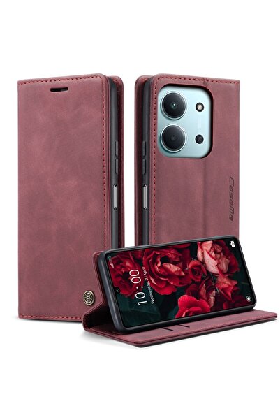 Caseme 013 Retro Θήκη Βιβλίο Wine Red (Xiaomi Redmi 15C 4G-5G / Poco C85 4G)