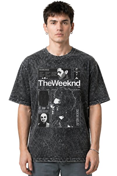 SEVBANO Tricou unisex oversize cu imprimeu frontal The Weeknd Rapper Singer, ...