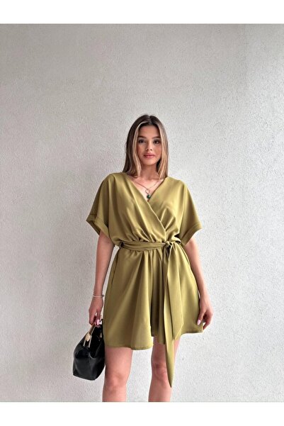 Klex Tek Omuz Çiçek Detaylı Geniş Paça Tulum 5094