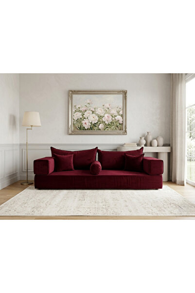 FEYZA DECOR HOME Premium Kadife Modern Şark Köşesi 8 Parça – 20 cm Süngerli M...