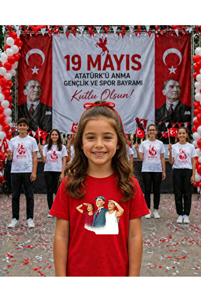 LORVEX 19 May Atatürk Youth Day T-Shirt 100% Cotton Oversize Unisex Printed C...