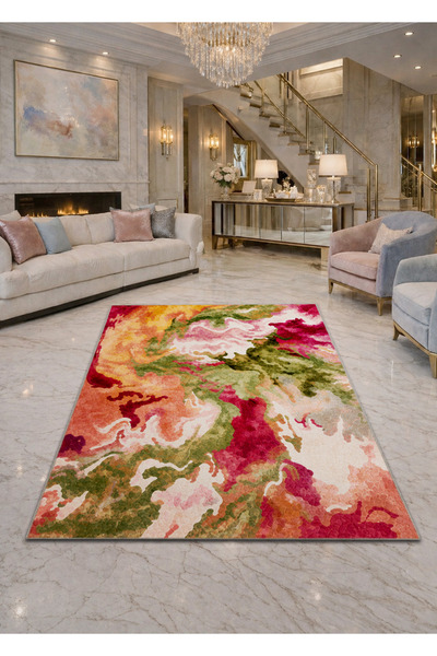 Rugs Modern Halı SDT Kırmızı Bulut Desenli Modern Dokuma Taban Dekoratif Halı...