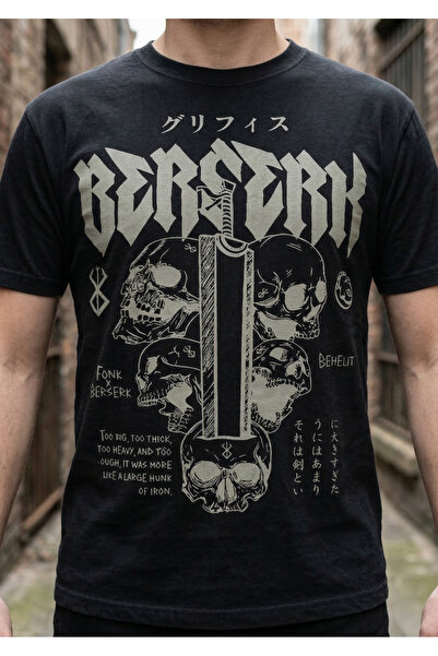 Silkensoul Berserk Brand of Sacrifice Guts Anime Tasarımlı Standart Kesim Uni...