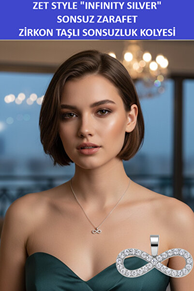 ZETCONCEPT Zet Style Infinity Silver Endless Elegance Necklace – Zircon Stone...