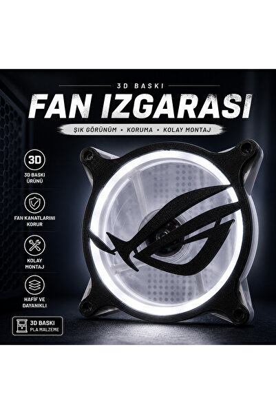EnfinixTech Asus ROG 120mm Fan Izgarası 3D Baskı PC Fan Koruyucu RGB Uyumlu K...
