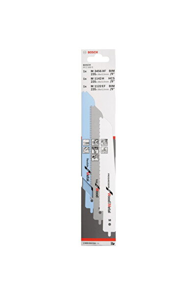 Bosch Set of 3 jigsaw blades for PFZ 500 E, for wood and metal