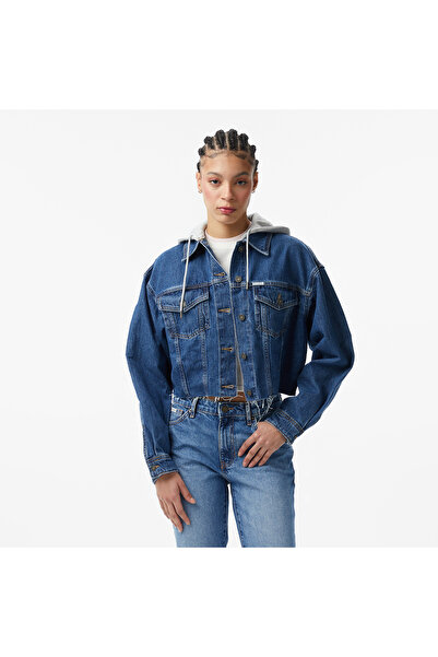 Guess Jeans Denim Kadın Mavi Ceket