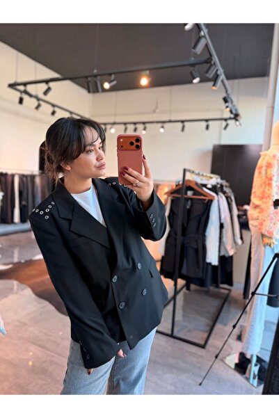 BÜŞRA PERKER Bird's Eye Detailed Blazer Jacket