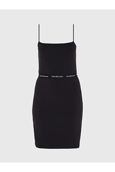 Calvin Klein LOGO ELASTIC STRAPPY, BEH Siyah Kadın Elbise-Etek