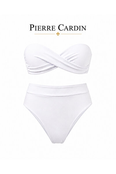 Pierre Cardin Strapless Bikini Set - Knot Detail, High Waist, Push-Up Padding...