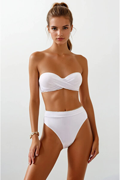 Pierre Cardin Straplez Bikini Takımı — Düğüm Detaylı, Yüksek Bel, Push-Up Dolgulu, Tüm Vücut Tipine Uygun 26'