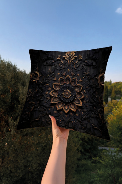 Charmbi Black Lotus Modern Throw Pillow Cover 43X43 – Decorative Pillowcase D...